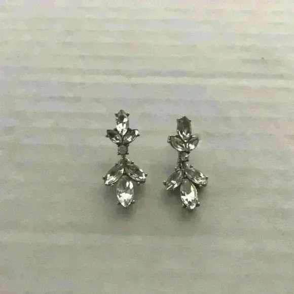 Charter Club new Silver Tone Crystal Drop Earrings - Picture 6 of 8
